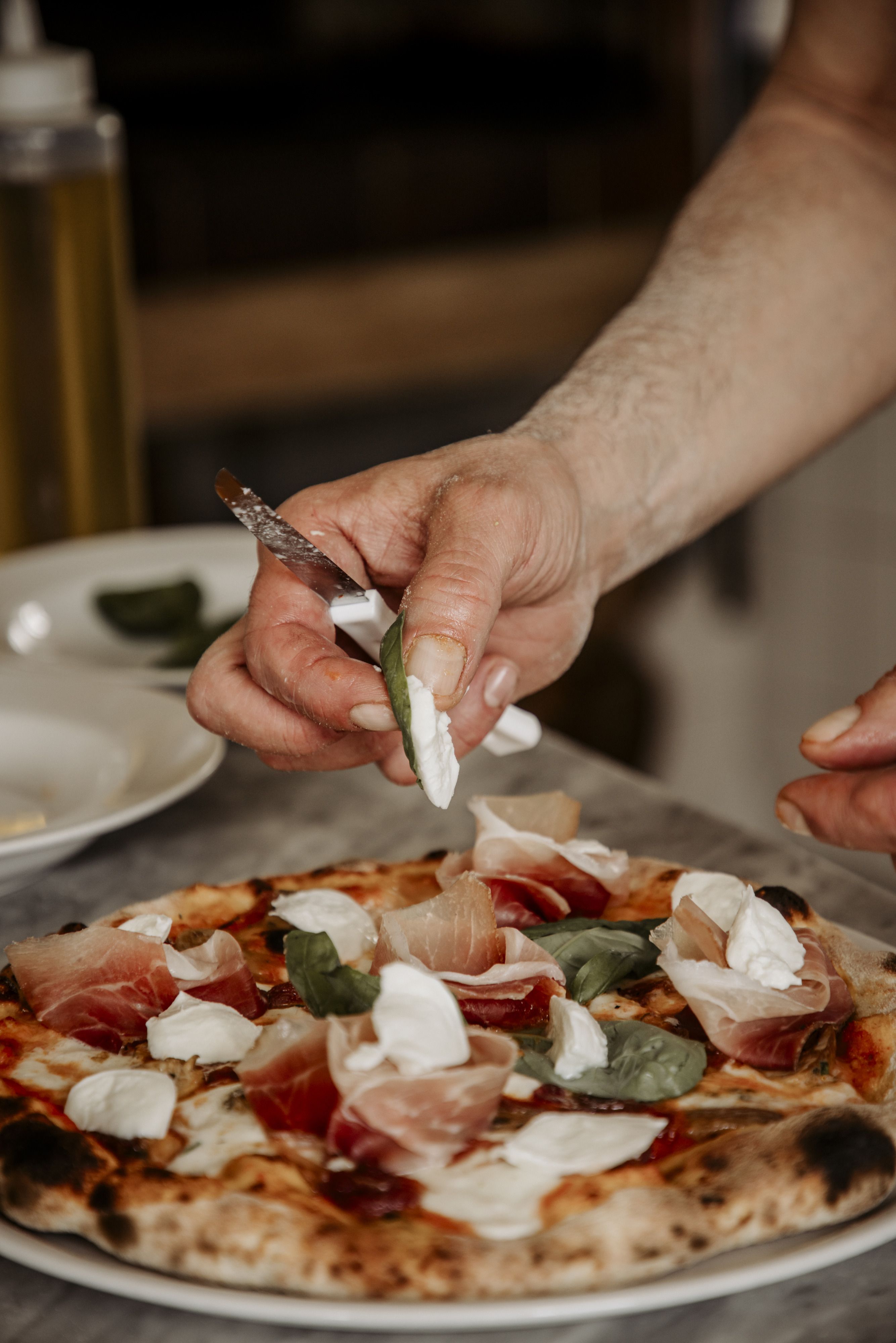 Fresh buffalo mozzarella on a Gold pizza